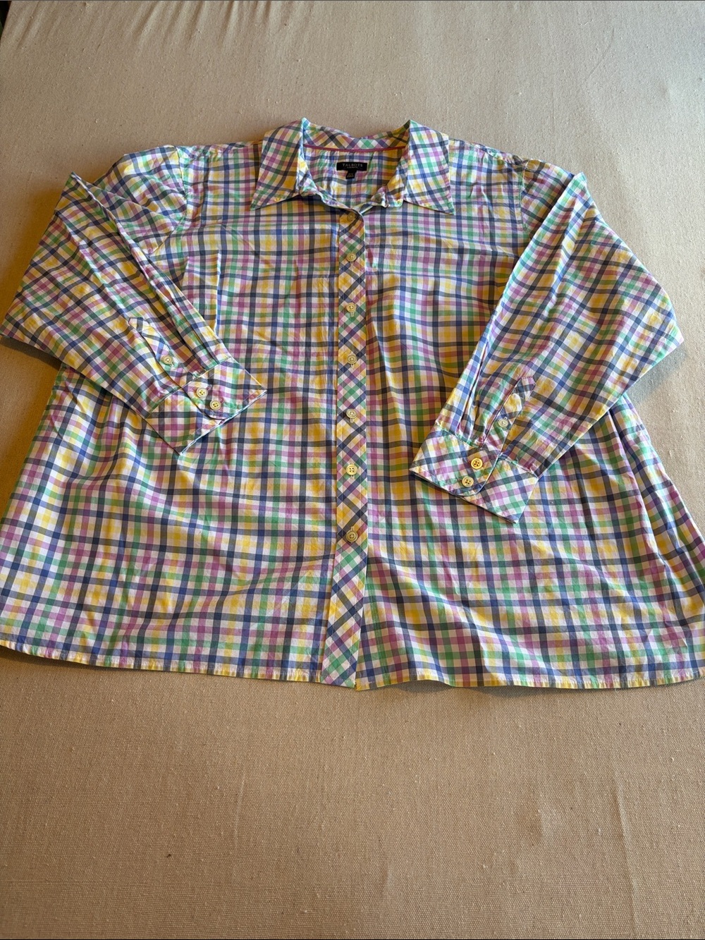 Talbots Multi-Color Plaid Button-Down Womens Preppy 3X